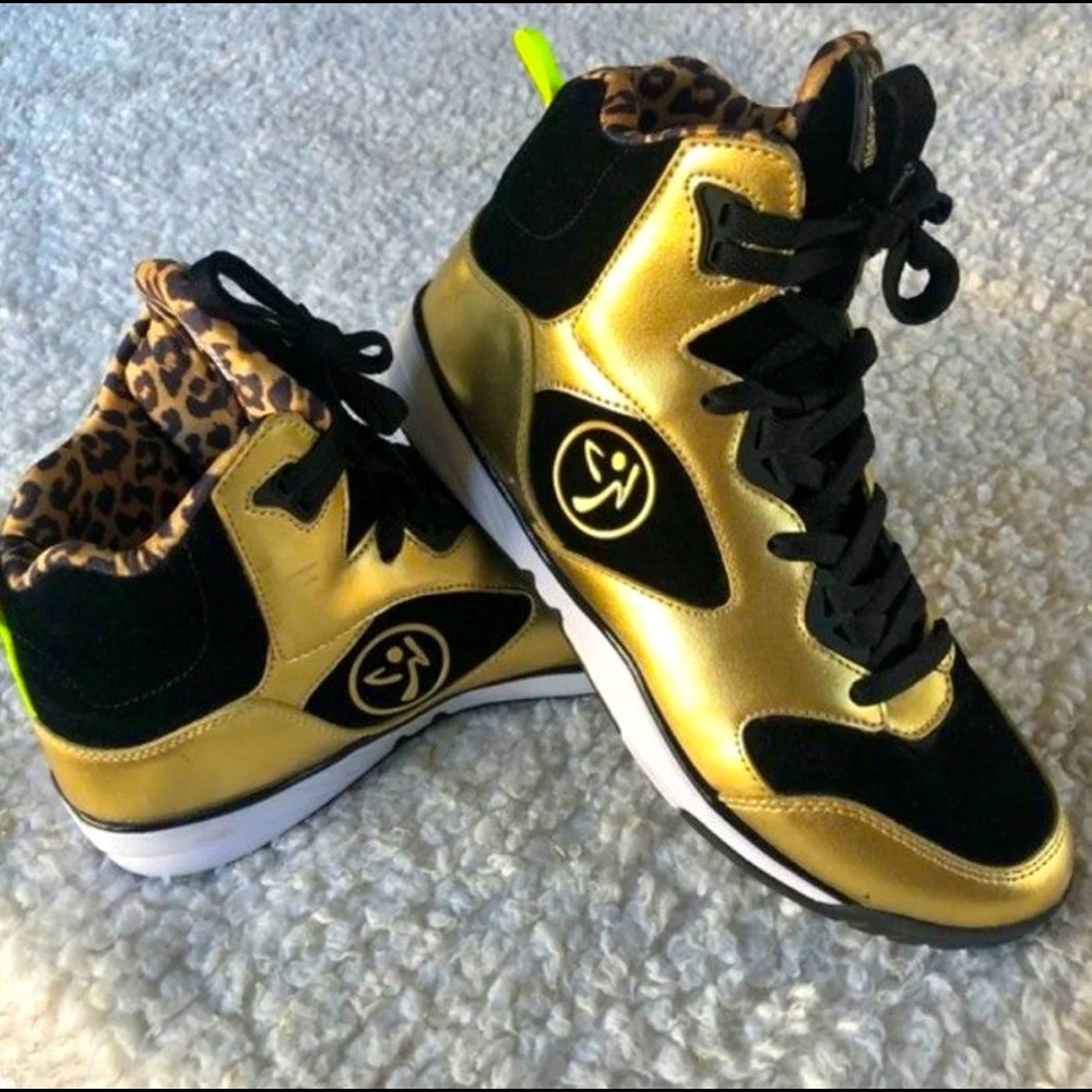 Zumba Energy Boom Metallic Gold Dance Shoes (new)